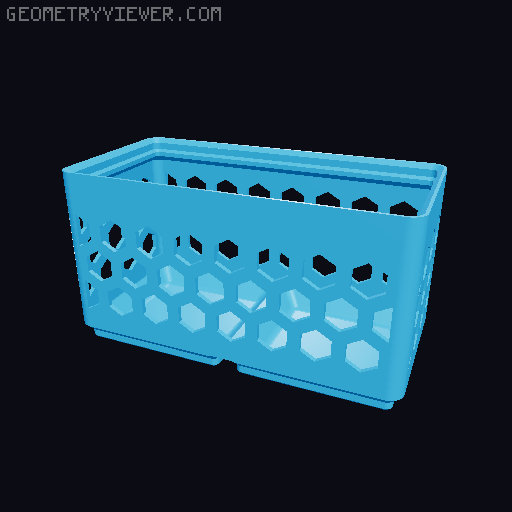 Gridfinity Hex Bins Light all sizes 3D model thumbnail