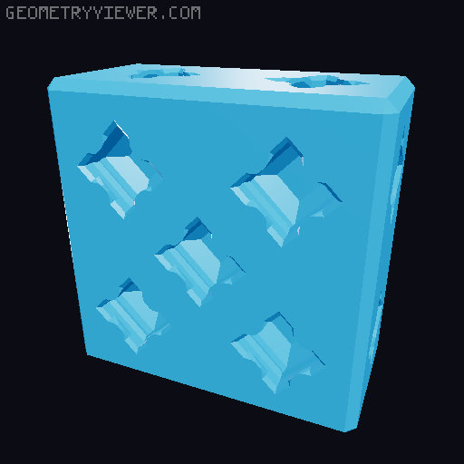 PrintABlok Modular Building Block Base Bloks 3D model thumbnail