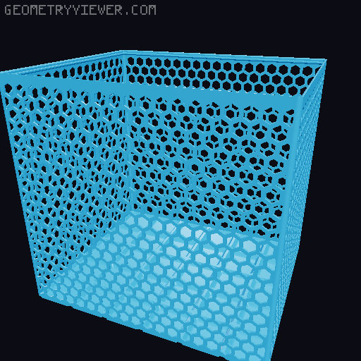 Gridfinity Hex Bins Light all sizes 3D model thumbnail