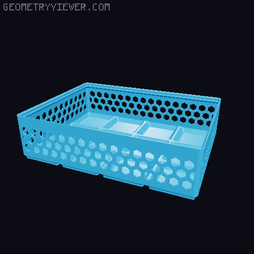 Gridfinity Hex Bins Light all sizes 3D model thumbnail