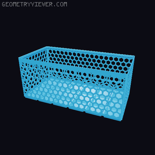 Gridfinity Hex Bins Light all sizes 3D model thumbnail