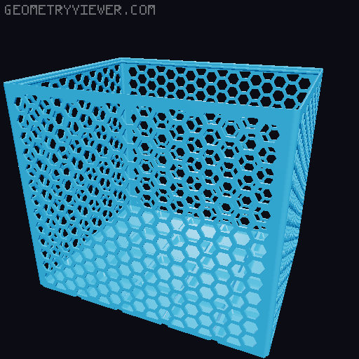 Gridfinity Hex Bins Light (rotated grid) all sizes 3D model thumbnail