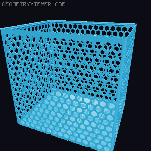 Gridfinity Hex Bins Light all sizes 3D model thumbnail
