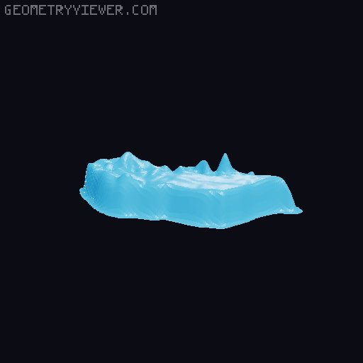 Topographic World Map 3D model thumbnail