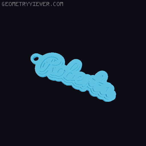 Customizable name keychain / tag 3D model thumbnail