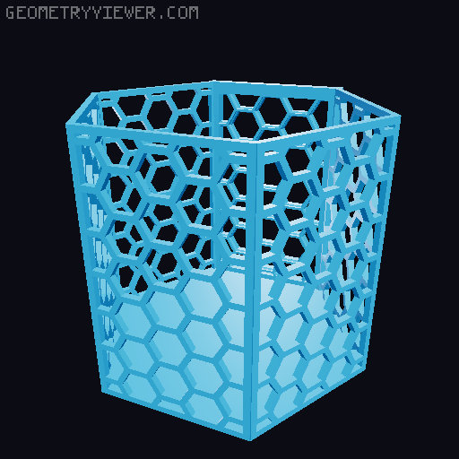 HSW hexagonal baskets v2 with full bottom 3D model thumbnail