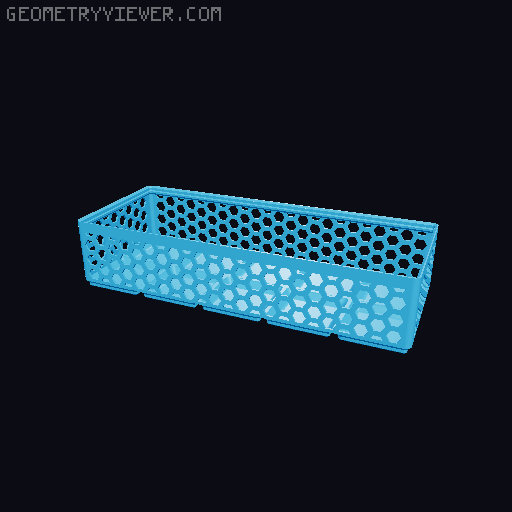 Gridfinity Hex Bins Light (rotated grid) all sizes 3D model thumbnail