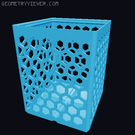 Gridfinity Hex Bins Light all sizes 3D model thumbnail