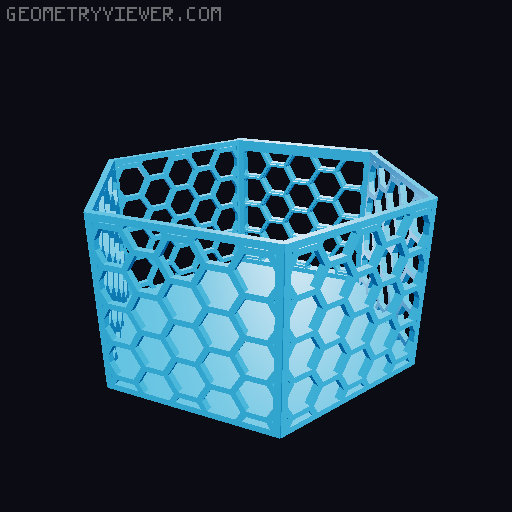 HSW hexagonal baskets v2 with full bottom 3D model thumbnail