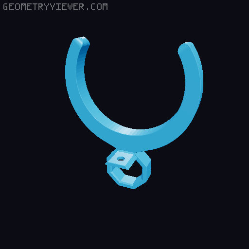 Pipe Clip for Round Bar Connector to Clamb Rods with Different Sizes 3D model thumbnail