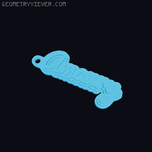Customizable name keychain / tag 3D model thumbnail