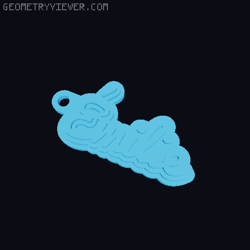 Customizable name keychain / tag 3D model thumbnail