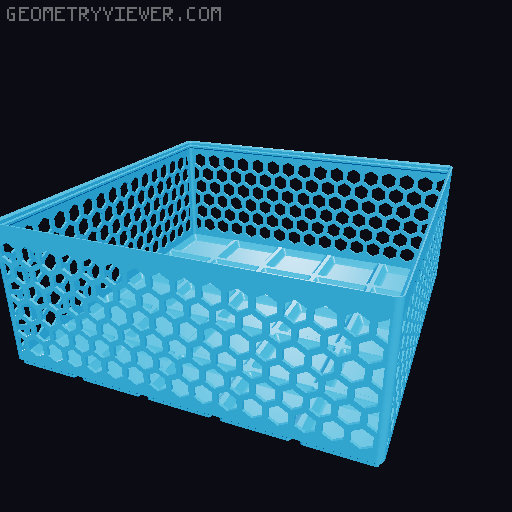 Gridfinity Hex Bins Light all sizes 3D model thumbnail