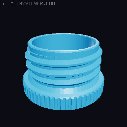 mini bottle cap container (pill box) 3D model thumbnail