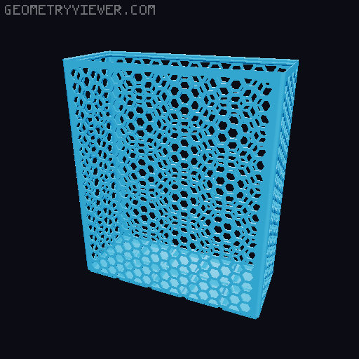 Gridfinity Hex Bins Light (rotated grid) all sizes 3D model thumbnail