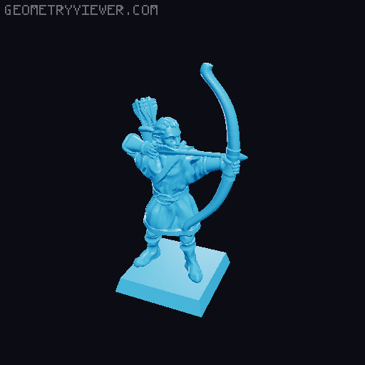 Elf archer 28mm (no supports needed) 3D model thumbnail