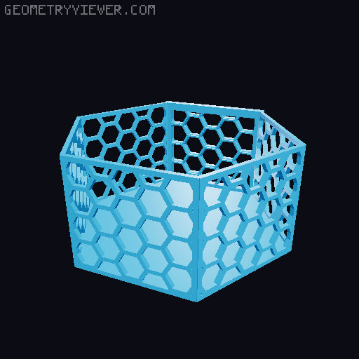 HSW hexagonal baskets v2 with full bottom 3D model thumbnail