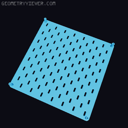Skadis Pegboard, all sizes 80 to 360mm 3D model thumbnail
