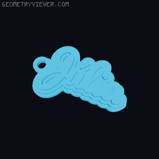 Customizable name keychain / tag 3D model thumbnail
