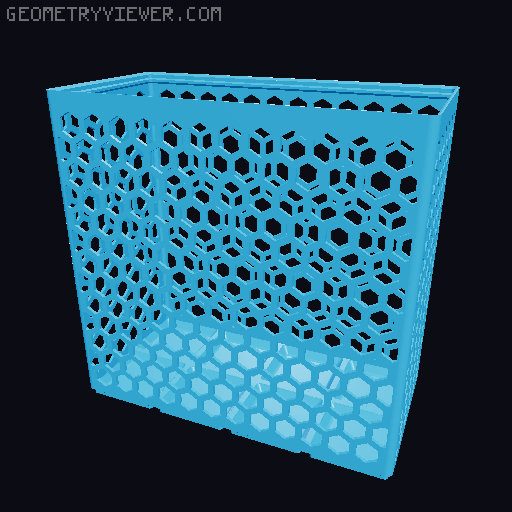 Gridfinity Hex Bins Light all sizes 3D model thumbnail