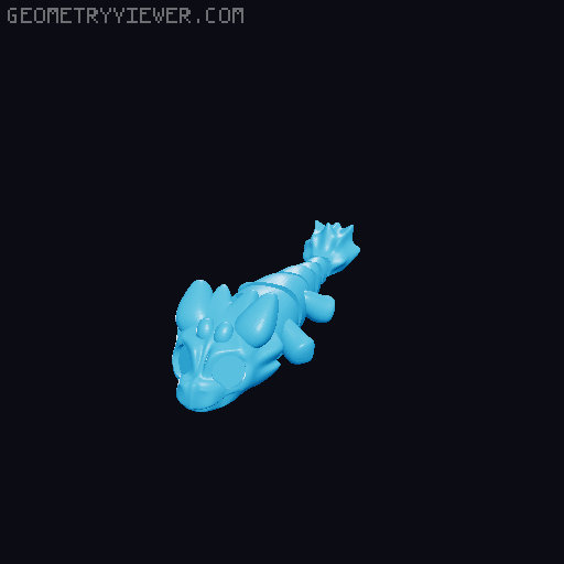 Baby Dragon - Single and Multimaterial printing 3D model thumbnail