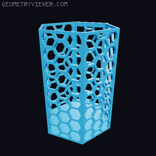 HSW hexagonal baskets v2 with full bottom 3D model thumbnail