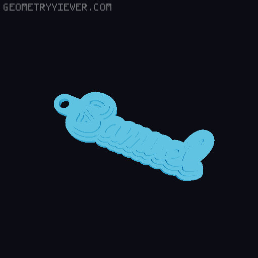 Customizable name keychain / tag 3D model thumbnail