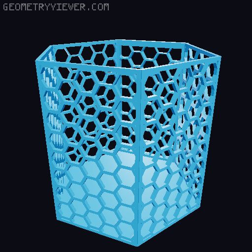 HSW hexagonal baskets v2 with full bottom 3D model thumbnail