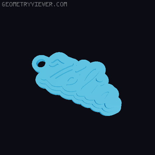 Customizable name keychain / tag 3D model thumbnail