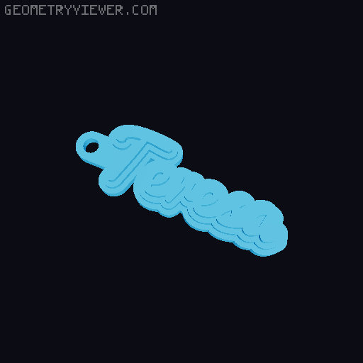 Customizable name keychain / tag 3D model thumbnail