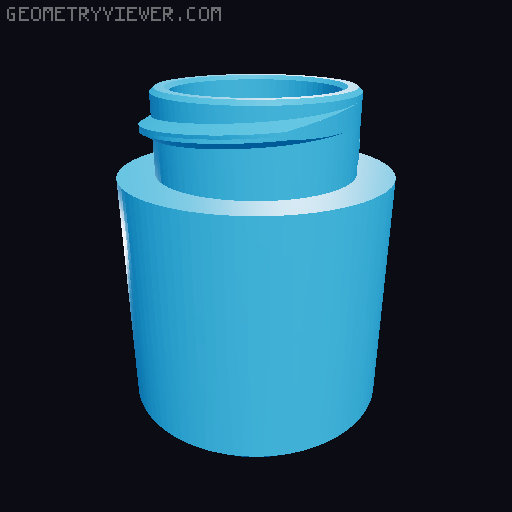 Parametric Minimalist Storage Container with Thread 3D model thumbnail