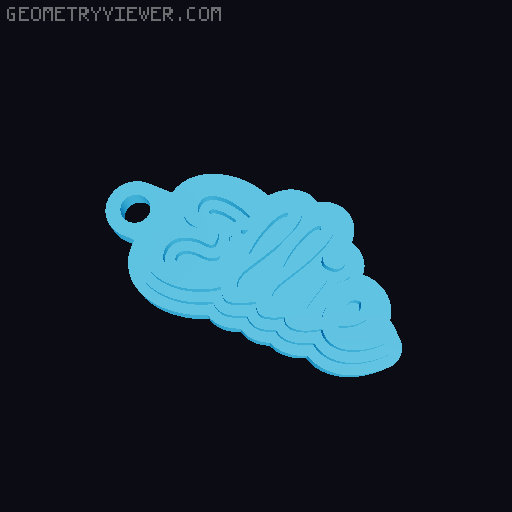 Customizable name keychain / tag 3D model thumbnail