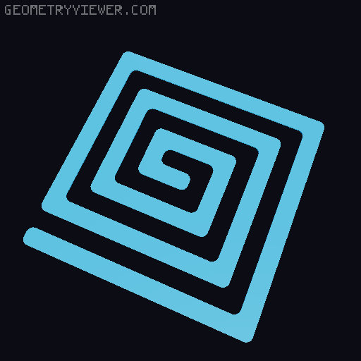 Filled Bed Level Test Spiral with Rounded Corners (customizable) 3D model thumbnail