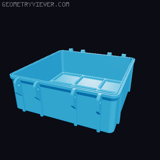 Rugged Gridfinity Box (Parametric) 3D model thumbnail