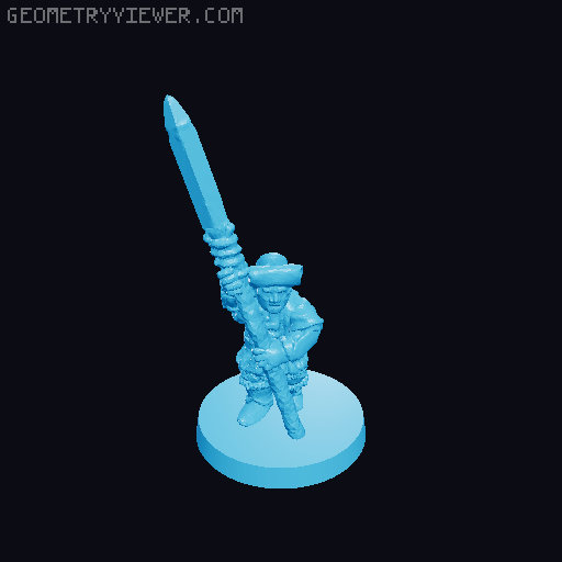 Lake-Town Militia Spearmen 10mm Scale 3D model thumbnail