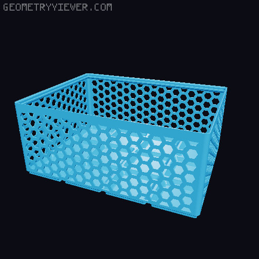 Gridfinity Hex Bins Light (rotated grid) all sizes 3D model thumbnail
