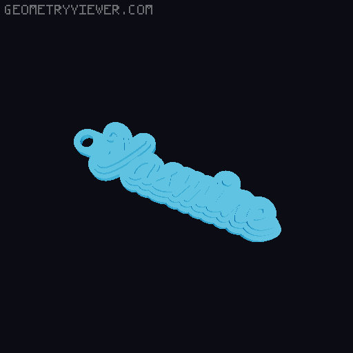 Customizable name keychain / tag 3D model thumbnail