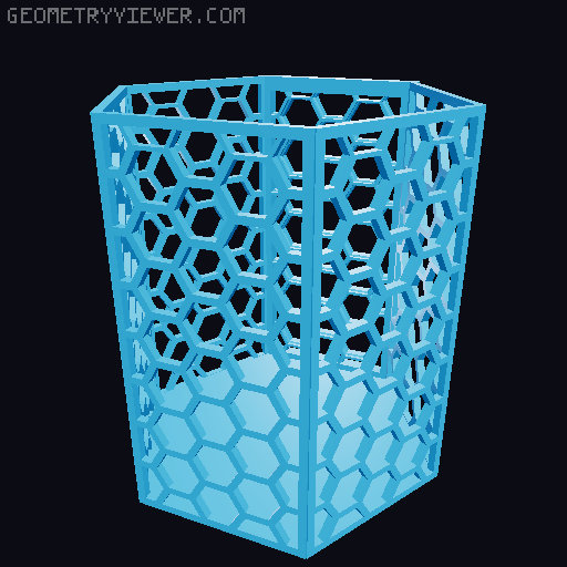 HSW hexagonal baskets v2 with full bottom 3D model thumbnail