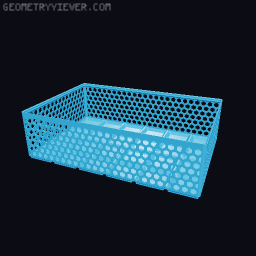 Gridfinity Hex Bins Light all sizes 3D model thumbnail