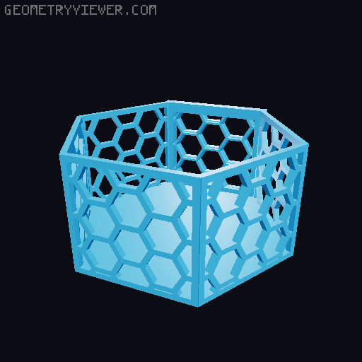 HSW hexagonal baskets v2 with full bottom 3D model thumbnail