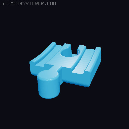 Wooden train (Brio, IKEA...) to Duplo adapters (minimal material design) 3D model thumbnail