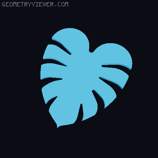 Monstera coaster plant 3D model thumbnail
