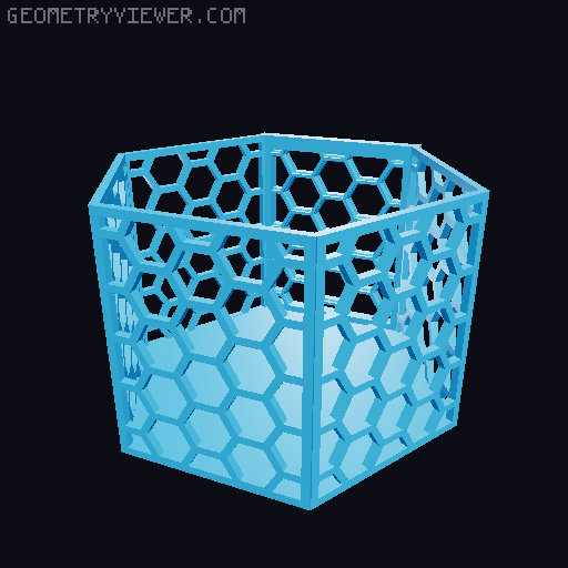 HSW hexagonal baskets v2 with full bottom 3D model thumbnail