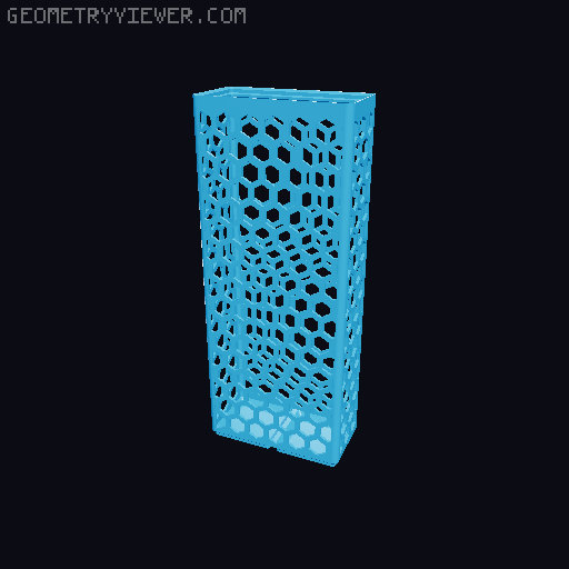 Gridfinity Hex Bins Light all sizes 3D model thumbnail