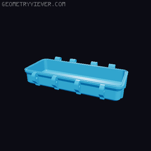 Rugged Box Eyeglass Cases (Sizes NORMAL and LARGE) 3D model thumbnail
