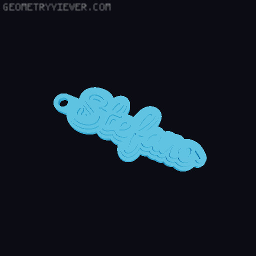 Customizable name keychain / tag 3D model thumbnail
