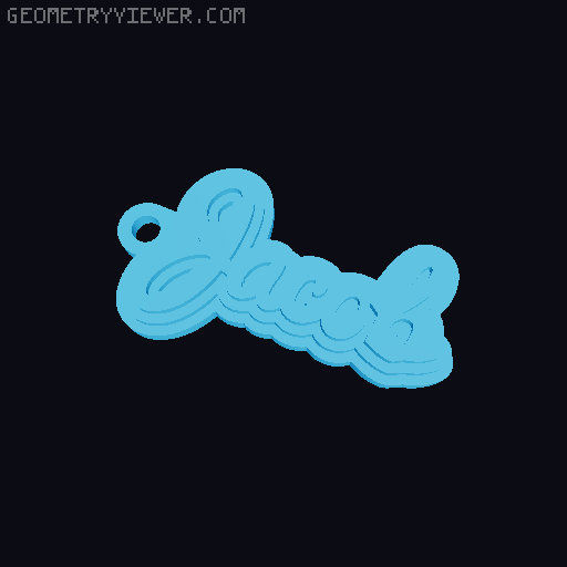 Customizable name keychain / tag 3D model thumbnail