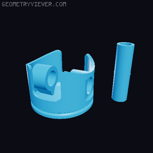 PushRod Engine with Gearbox 3D model thumbnail
