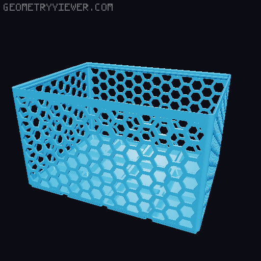 Gridfinity Hex Bins Light (rotated grid) all sizes 3D model thumbnail
