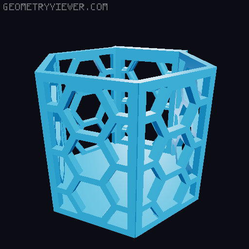 HSW hexagonal baskets v2 with full bottom 3D model thumbnail